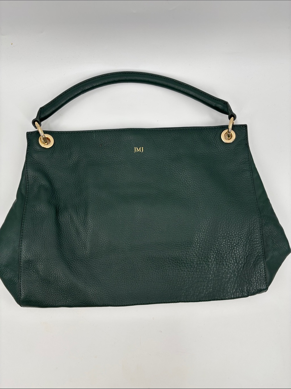 Mark & Graham Dark Green Leather Shoulder Bag with Gold Hardware